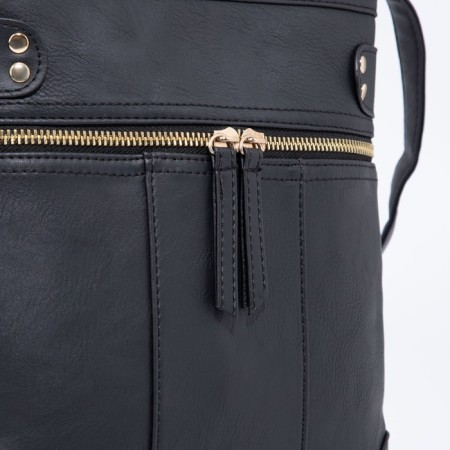 Bag Cross-Bodi with a zipper, black color-3