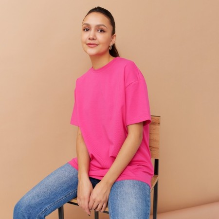 Women's T-shirt Minaku Oversize Fit: Beige color, rr 54-3