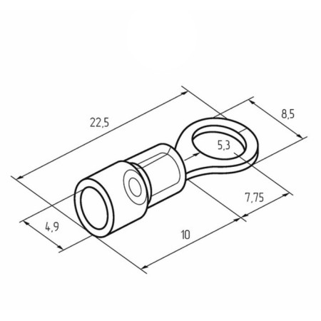 Ring Tutor isolated Ø 5.3 mm 1.5-2.5 mm² (NKI 2.5-5/NKI2-5) Blue Rexant-1