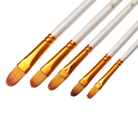 Synthetics set, 5 pieces (No. 1/8.3/8.5/8.1/2.1/4), flat, rounded, in the blister-4