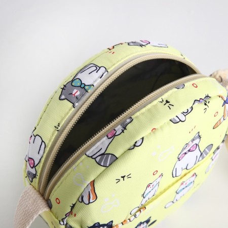 A backpack with a zipper, bag, cosmetic bag, yellow color-10