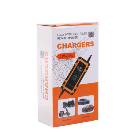 Charger of the battery 12-24 V, 6 A, automatic, 220 V, 180 watts, wires 60 cm-6