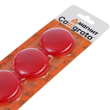 Board magnets, D-4 cm, set 4 pieces, blister, red-1