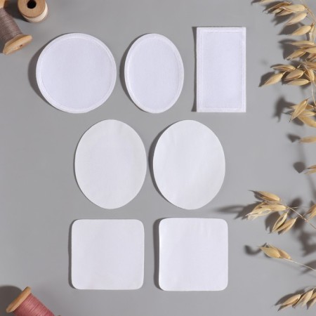 Clothing patch, heat -miles, 7 pcs, white color-1