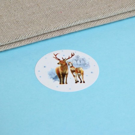 Stickers in the roll "Deer", 500 pcs, 3.8 x 3.8 cm-4