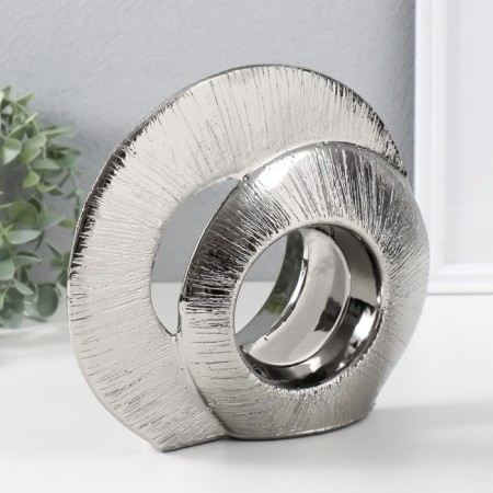 Souvenir Ceramics "Abstraction. Two rings" silver 23.5x7x21 cm-1