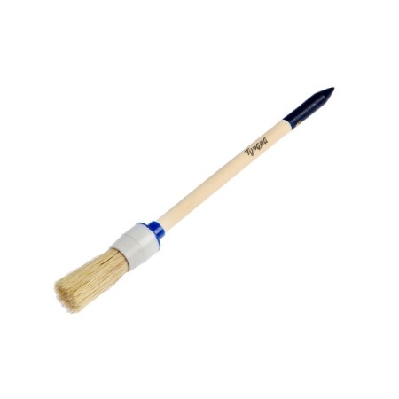 Round tundra, natural bristles, wooden handle, No. 2, 20 mm