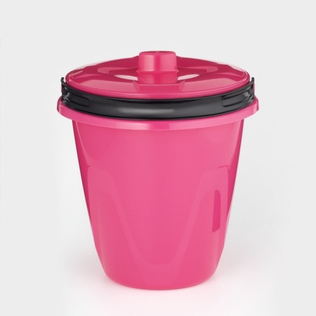 A bucket with a Light lid, 5 l, pink color-1