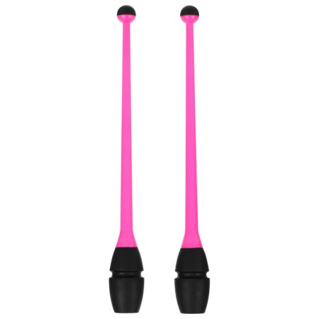 Bulava for rhythmic gymnastics inserted indigo, 41 cm, pink/black color-1
