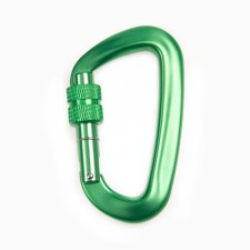 Carabiner with a coupling, 8 x 4.5 cm, 26 kn, green