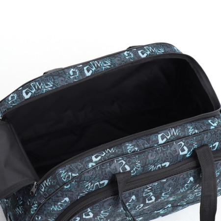 Road bag on wheels, lightning department, outer pocket, black color-4