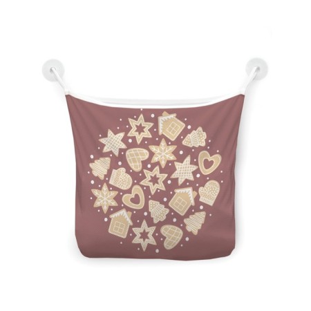 Organizer in a bath on suction cups "Festive cookies", for storing toys and trifles, size 33x39 cm-2