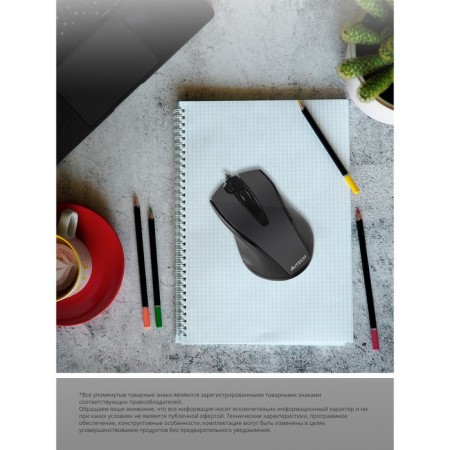 Mouse A4Tech V-Track Padless N-500FS Black Optical (1200DPI) Silent USB (3but)-1