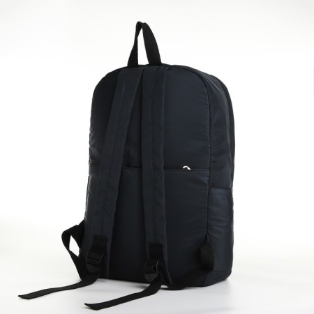 Youth backpack from textiles with lightning, 2 pockets, black color-3