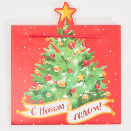 Gift package "Christmas tree", 25 x 26 x 10 cm, new year-6