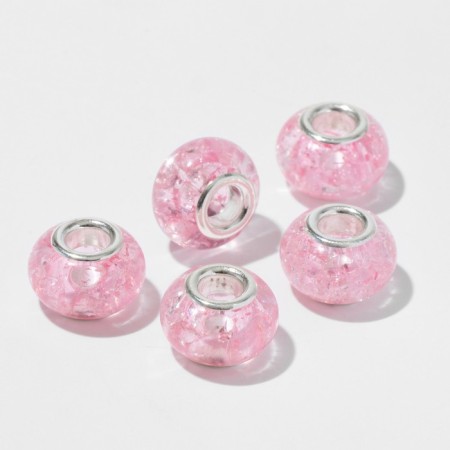 Busina "Sugar quartz", pink color in silver-1