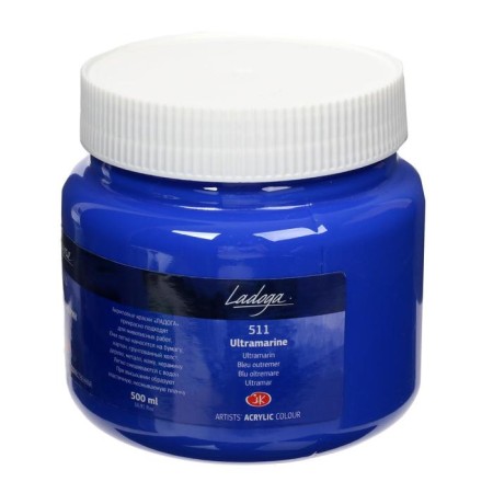 Acrylic artistic paint 500 ml, ZHK "Ladoga", Ultramarin, 2224511-1