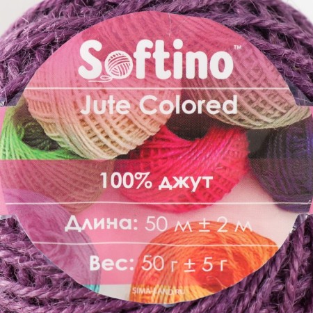 Yarn 100% juts "Softino Jute Colored" 50m ± 2m purple 50 g-3