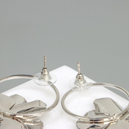 Earrings Metal "Flower" Minor, Color silver-1