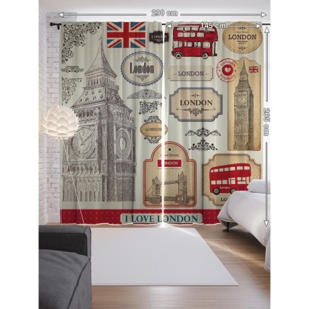 Photostes "I love London", Saten, size 145x265 cm, 2 pcs-1