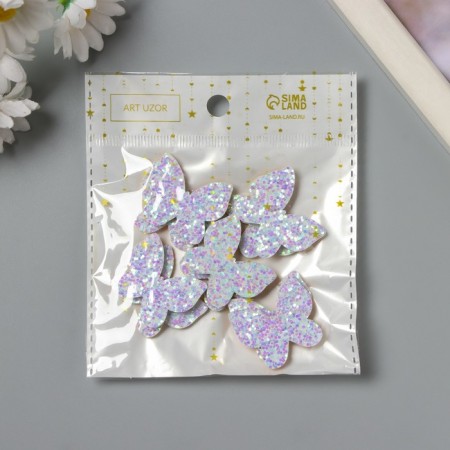 Decor for the creativity of the felt lines "Butterfly" light pink 2.8x3 cm-3