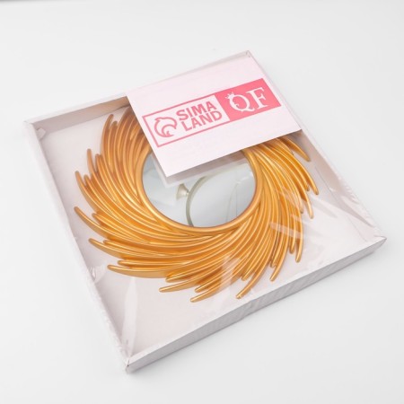 Wall mirror "sun", D mirror surface 11 cm, golden color-5