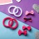 Hair set "Karapunka" (4 elastic bands, 4 clamps) classic, 2 cm, white-pink