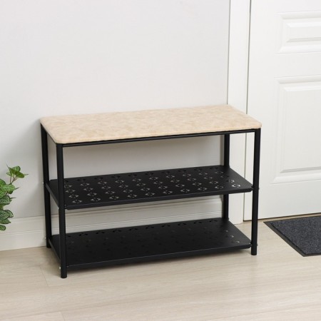 Print Bange for shoes, 3 shelves, black color-1