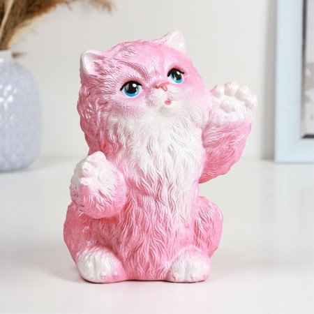 Pig a piggy bank "joyful cat" pink, 20cm-1