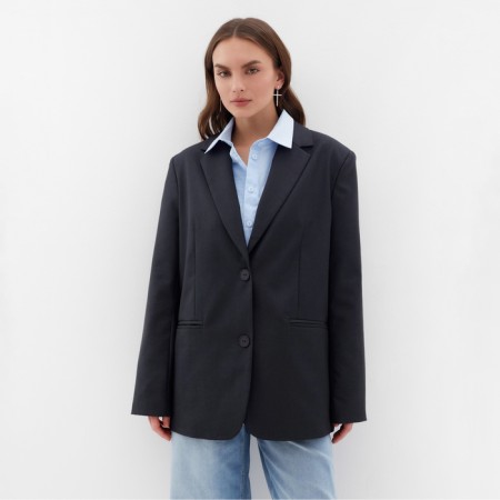 Women's jacket with a cut on the back mist size Xs/s, dark gray color
