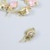 Decor for creativity metal, rhinestones "Heart on a stick with a bow" gold, pink 2.3x1.3cm 93694