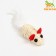 Toy for cats "Sizaley Mouse Malaya" with a fur tail, 5.5 cm, white