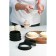 A set of perforated forms for baking shares, internal d = 8 cm, 6 pcs, black color