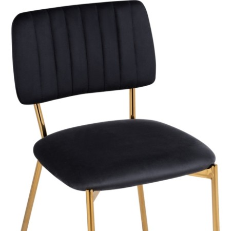 Armond Metal/velor stool, gold/black 45x53x80 cm-4
