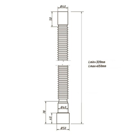 Corporal pipe ORIO AC-1010, D = 40 x 40/50 mm, L = 320-650 mm-4