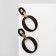 Earrings Metal “Chain” Ring and Oval, 3 links, golden-black color