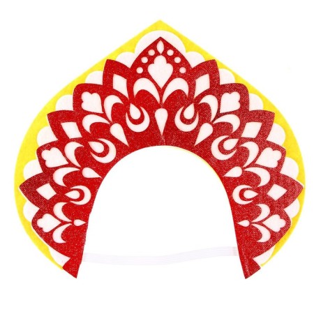 Carnival kokoshnik "Varvara-beautiful" made of felt-6