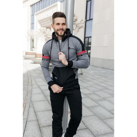 Sports costume men's ise, size 46, black color, gray color-4