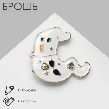 Brooch "Ghost" Funny, color in gold