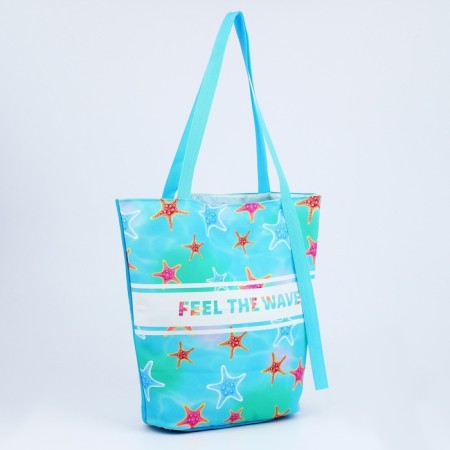 Bag Women's Beach "Feel The Wave", 39x32 cm, Blue-2