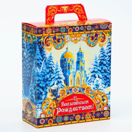 New Year. Gift box New Year's present "Christmas in the Winter Forest" 15.5 x 7 x 19 cm.-2