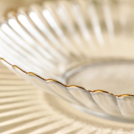 Glass plate "Chrysanthemum", d = 24 cm, the color is transparent-1