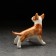 Porcelain figurine "Bulsterier in the rack", white-red, 7x5x6 cm