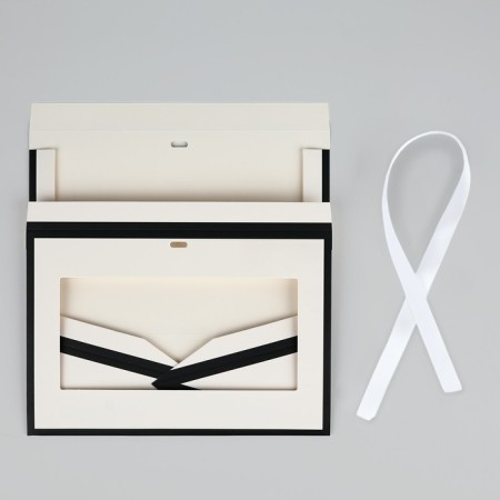 Folding box for flowers with the "Happiness" window, white, 16 x 27 x 9 cm-4