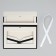 Folding box for flowers with the "Happiness" window, white, 16 x 27 x 9 cm
