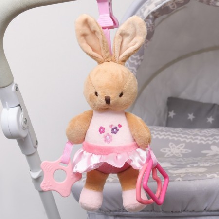 Soft “bunny” suspension, rattle, rubberker, on a crib, stroller, mum & baby-2