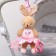 Soft “bunny” suspension, rattle, rubberker, on a crib, stroller, mum & baby