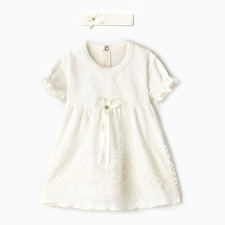 Set: Short sleeve dress and crumb blindfold, 9-12 months, (74-80 cm), 100 % cotton