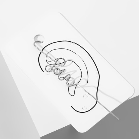 Earring "Kaff" Love, color silver-2