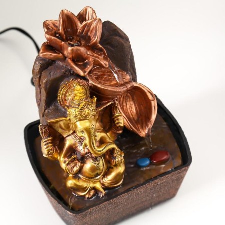 The desktop fountain from the Ganesh network at the waterfall with lotuses 20x16x13 cm-4